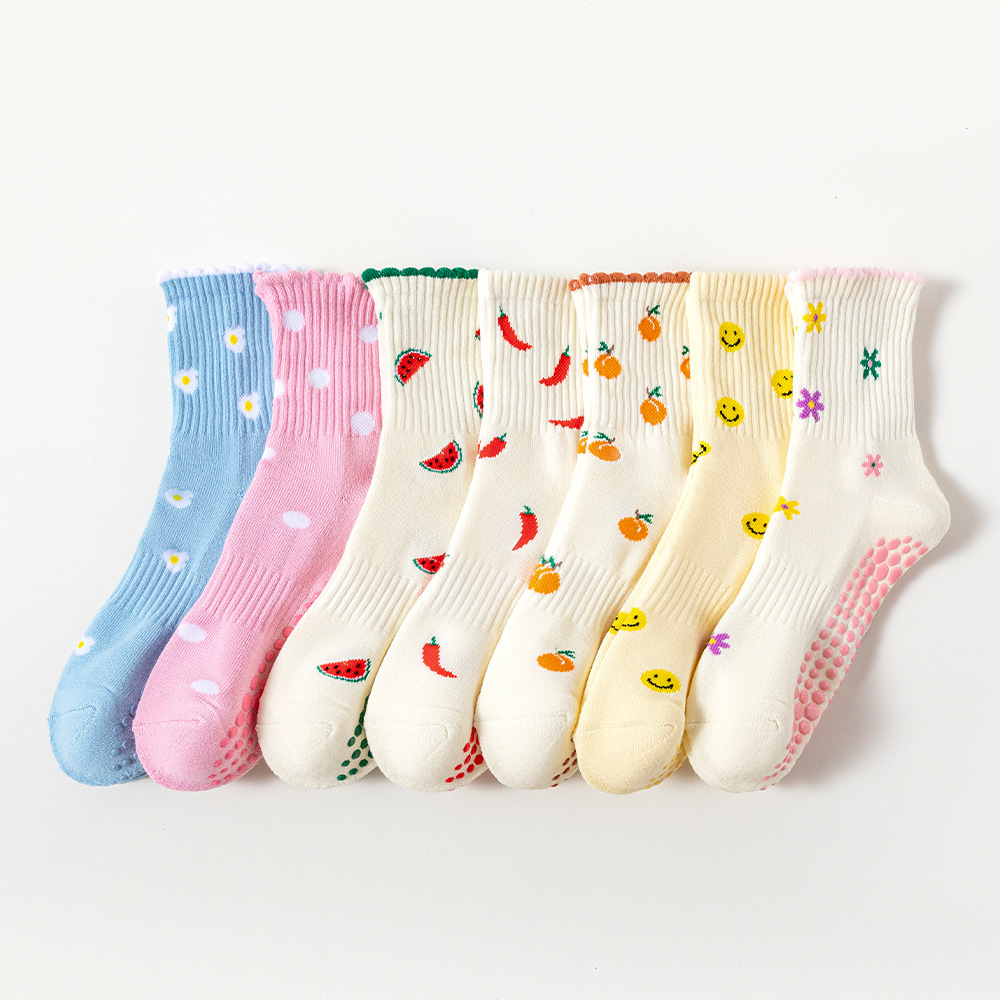 Medias Para Pilates Y Yoga - Yoga Socks Women Cotton Fruit Silicone