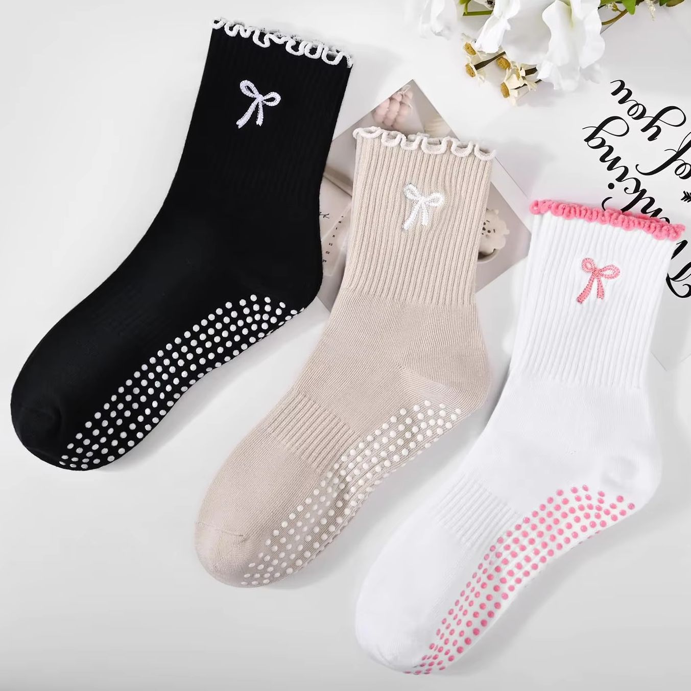 3 Pairs of Anti-Slip Grip Pila - đánh giá và giá Medias Para Pilates Y Yoga