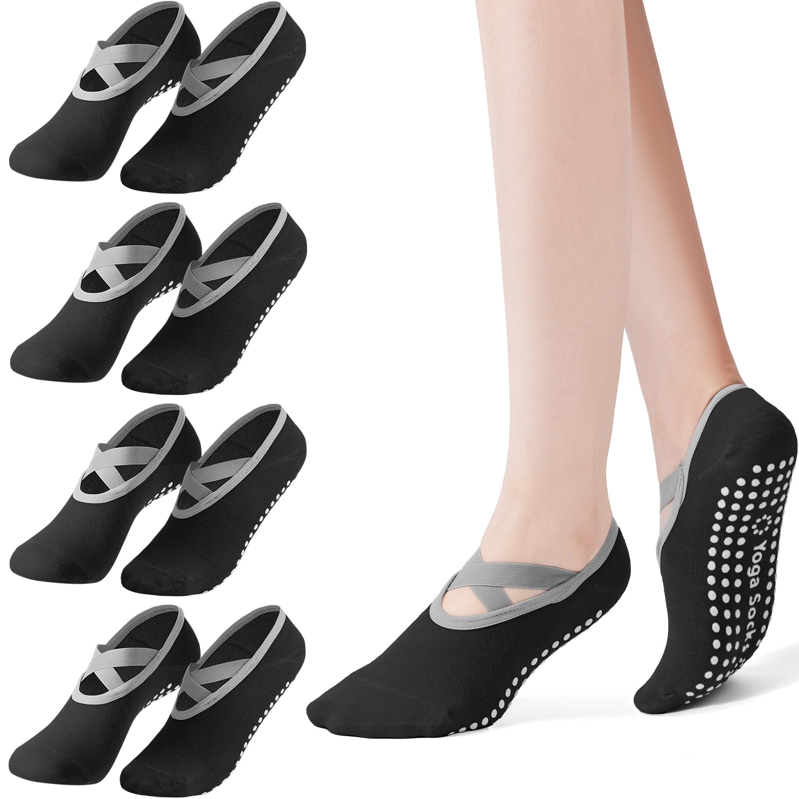 4-Pack Women's Pilates Socks,  - đánh giá và giá Medias Para Pilates Y Yoga