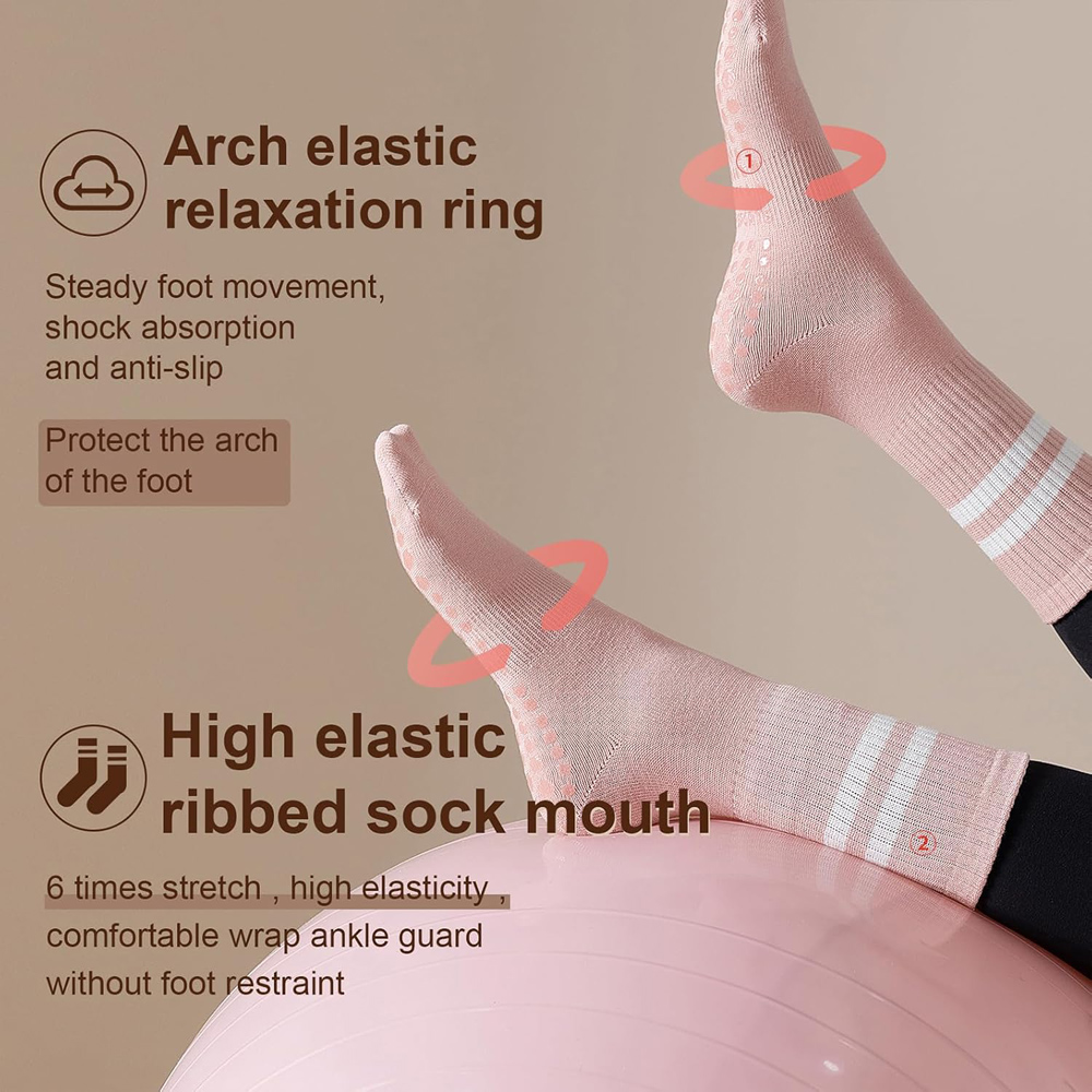 Yoga Pilates Socks with Grips  - đánh giá và giá Pilate Yoga Workout